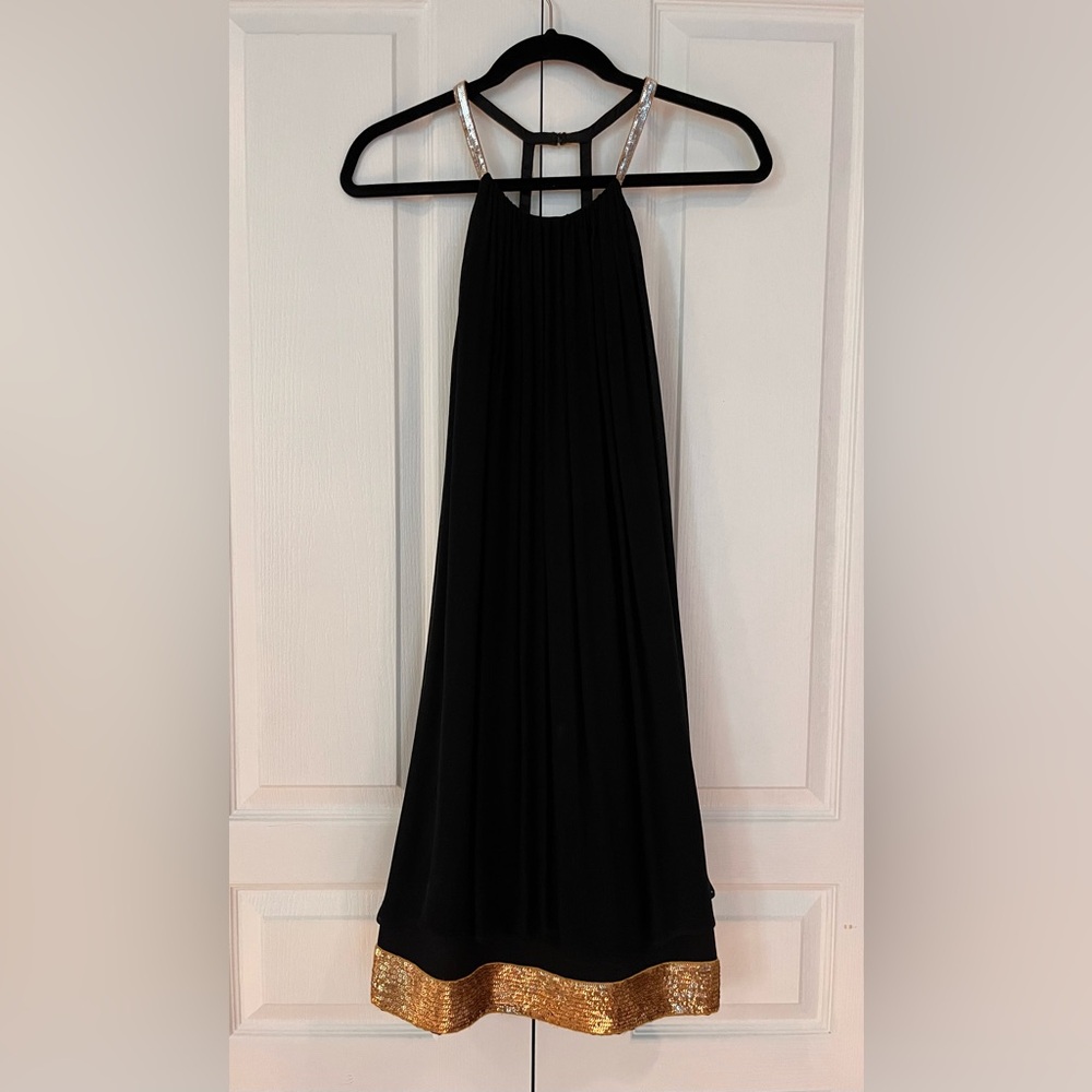 Elegant Black and Gold Dress